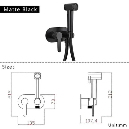 Brass Wall Mount Toilet Bidet Sprayer Faucet Cold