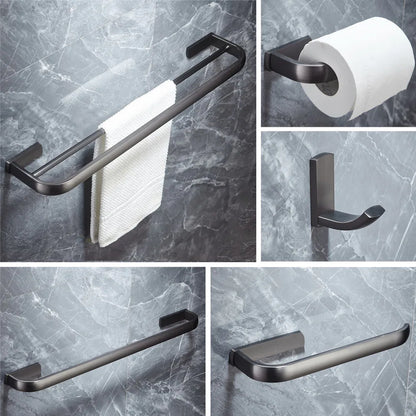 Gun Grey Brass Square Bathroom Bath Hardware Wall