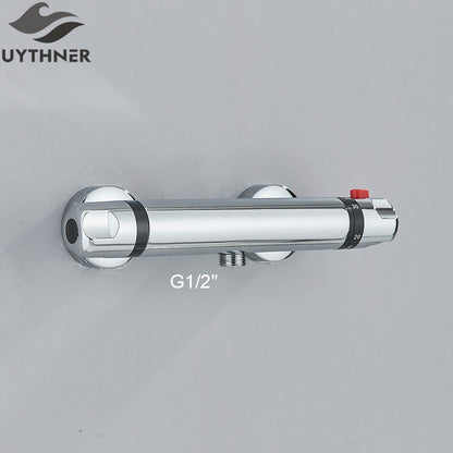 Chrome Thermostatic Shower Faucets Bathroom Thermostatic Mixer