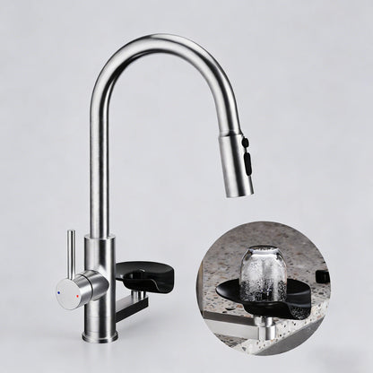Modern High End Sink Faucet Cup Washer Brushed