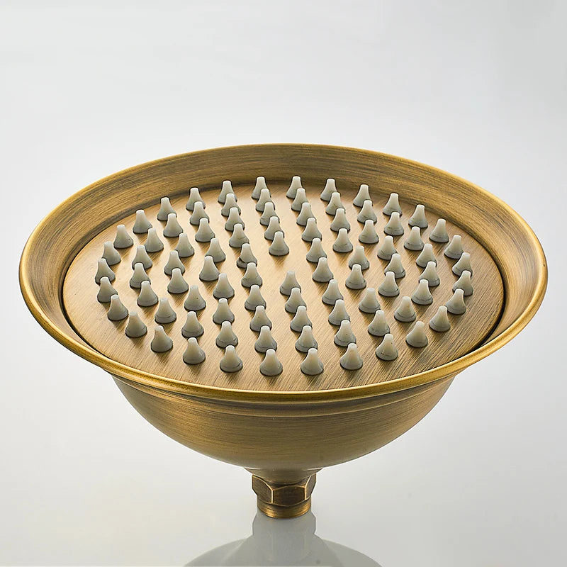 Antique Brass Bathroom Hand Shower Head Inch Round