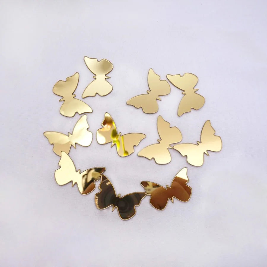 100pcs Small Butterflies Wall Mirror Sticker 3d Acrylic