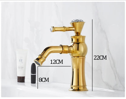 Chrome Basin Faucets Modern Gold Deck Mounted Bathroom
