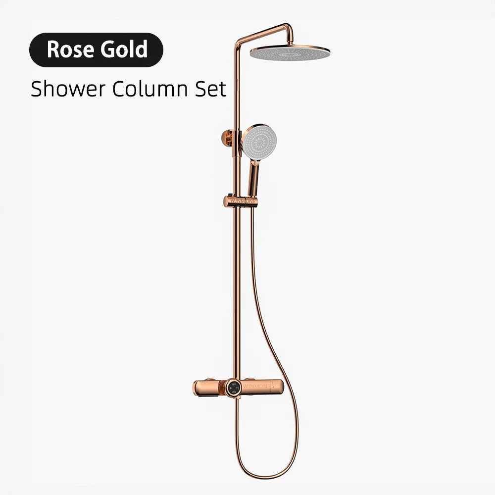 Luxury Solid Brass Smart Thermostatic Showers System Split
