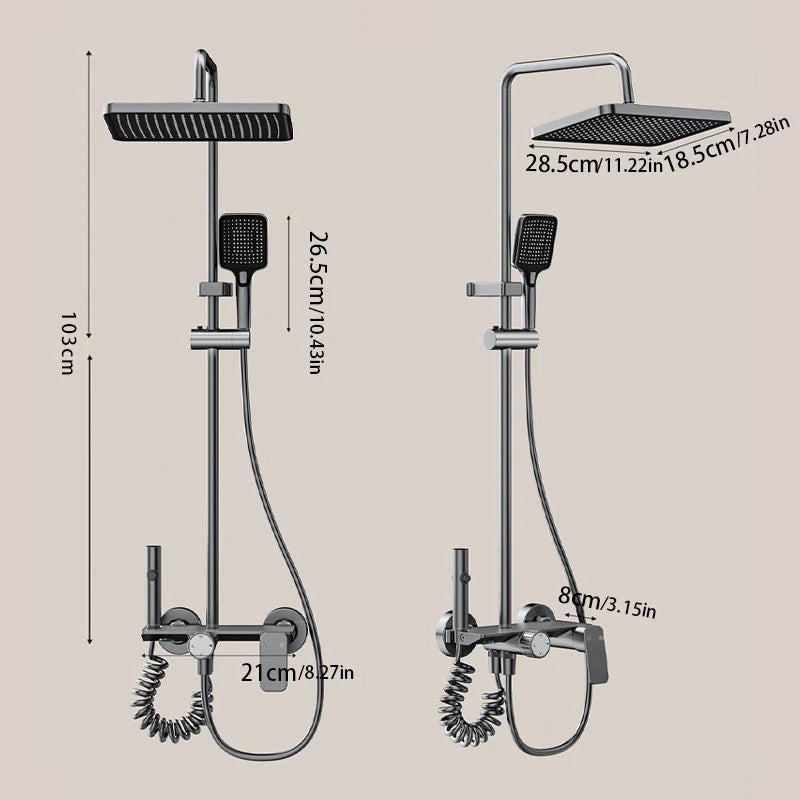 Bathroom Shower System Cold Water Rotary Knob Pressurize