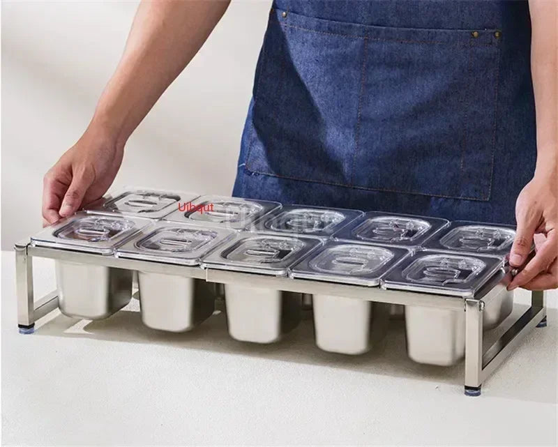 Stainless Steel Transparent Gn Pans Visible Food Exhibition