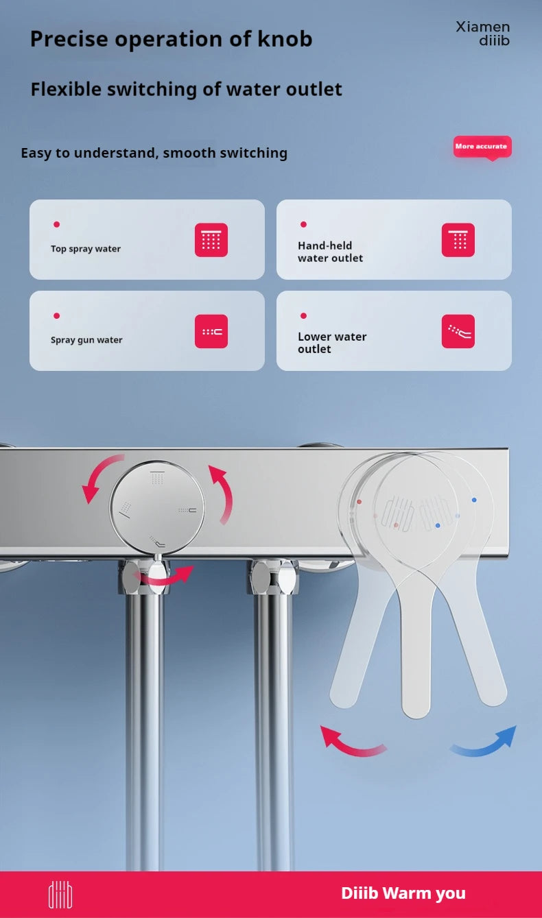 Diiib Large Panel Rain Shower Stainless Steel Combination