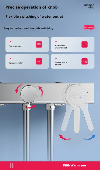Diiib Large Panel Rain Shower Stainless Steel Combination