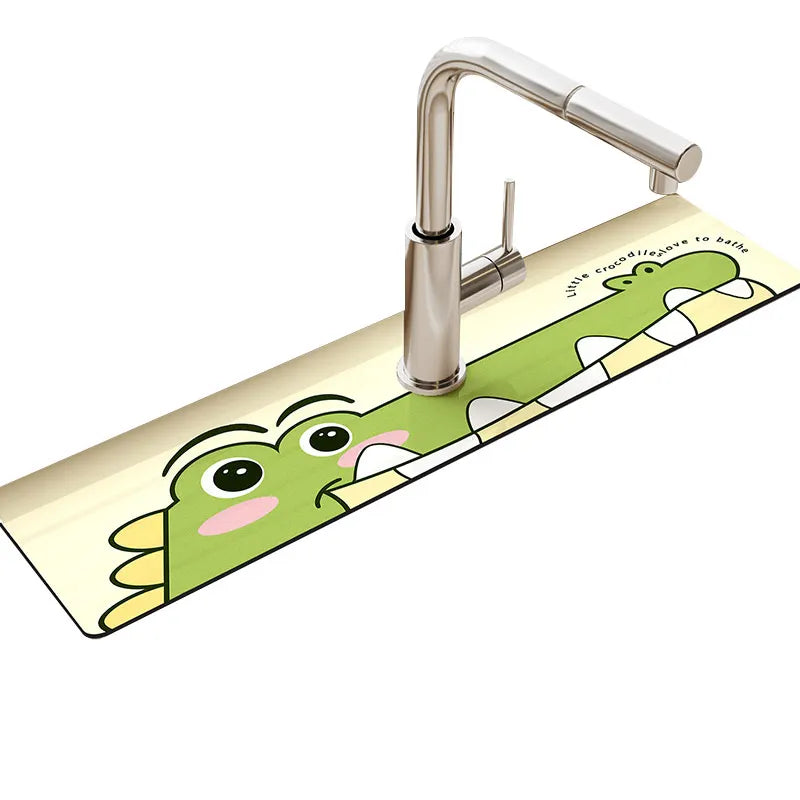 Sink Faucet Mat Drain Pad Absorbent Bathroom Splash