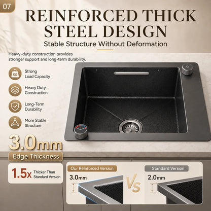 Modern Luxury Waterfall Sink Sus304 Stainless Steel Hidden