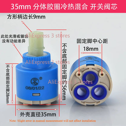 1pcs 35/40mm Replacement Ceramic Spool Water Tap Mixer