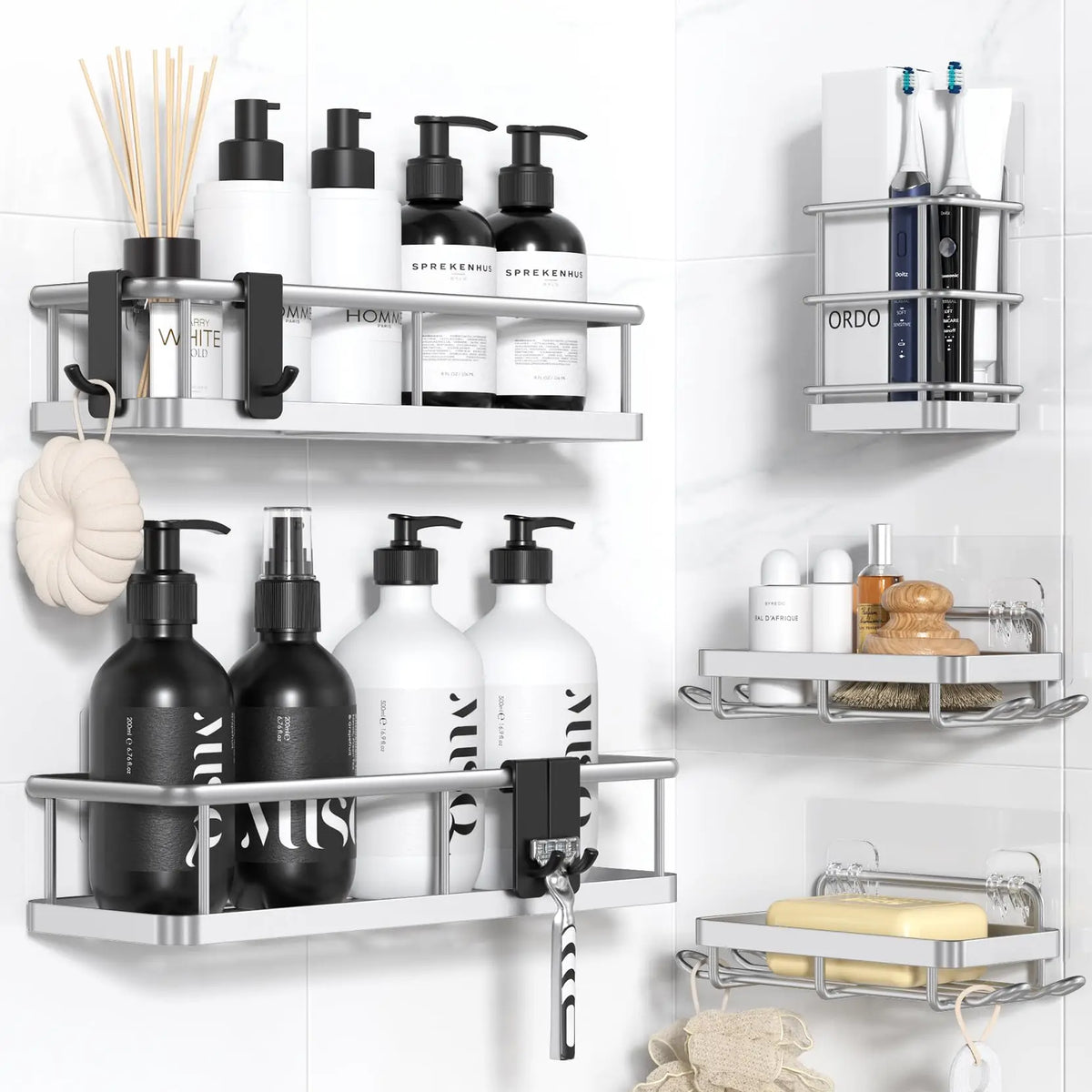 Shower Caddy Adhesive No Drill Bathroom Shower Organizers
