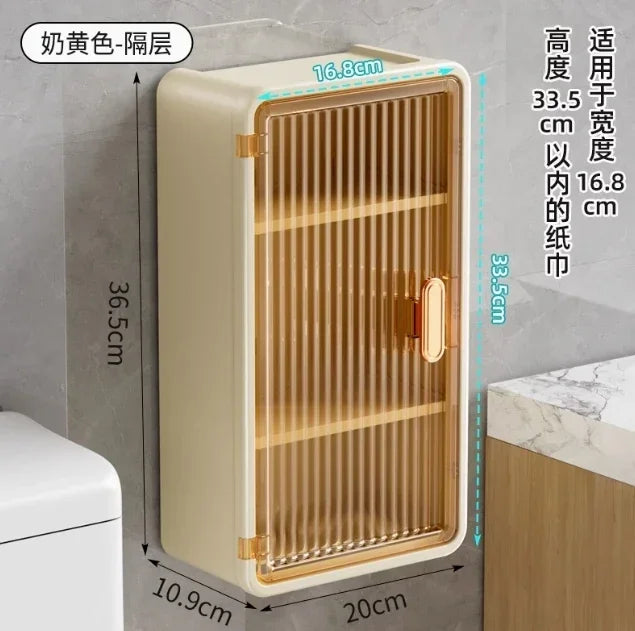 Modern Wall Mounted Bathroom Cabinet White Waterproof Storage
