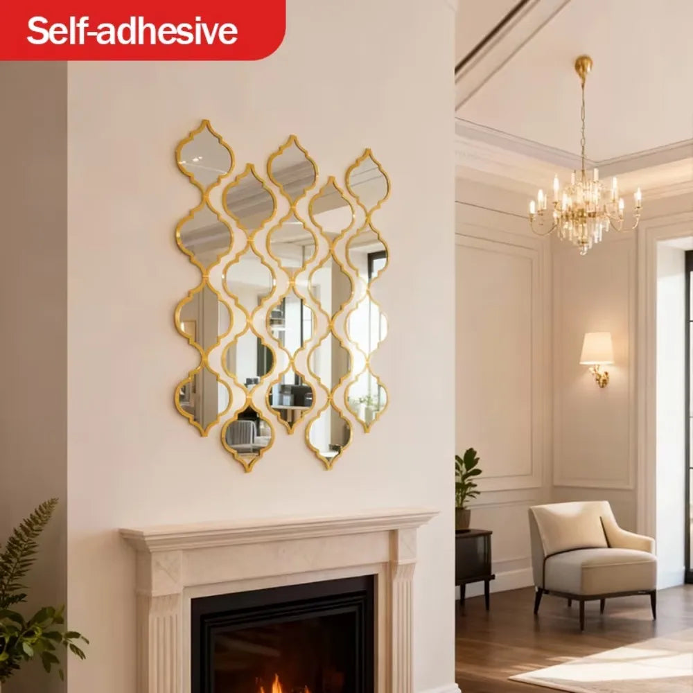 12/6pcs Large Moroccan Mirror - Wall-Mounted Living Room