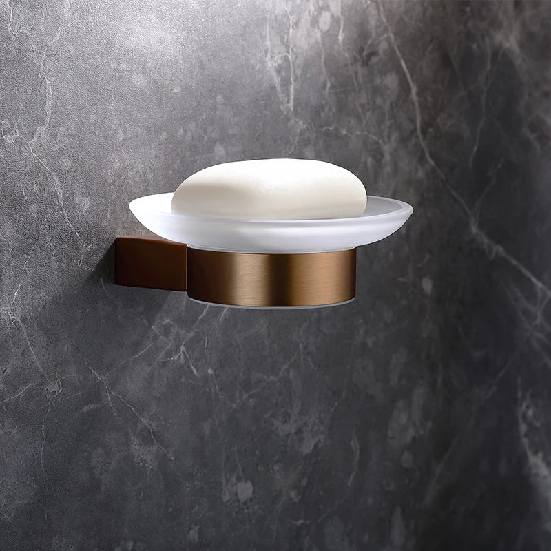 Brushed Rose Gold Wall Mount Shelf Toilet Bath