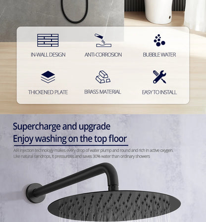 10 Inch Gunmetal Shower System Function Shower Faucet