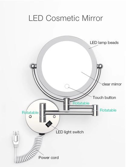 Wall Mount Led Lighting Makeup Vanity Mirror Inch