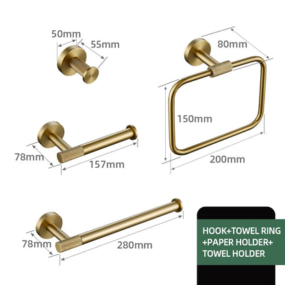 Gold Bathroom Towel Bar Bath Robe Hook Brass