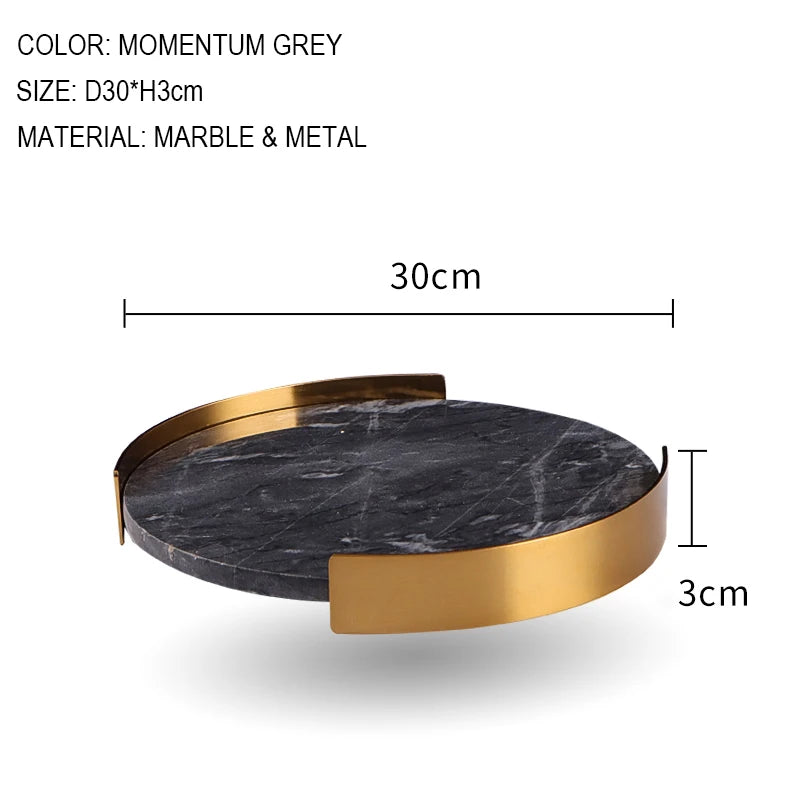 Scandinavian Decorative Natural Marble Tray Bathroom Luxury