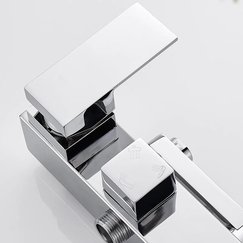 Sinlaku Rainfall Bathroom Shower Faucet Rack Shelf Bathtub