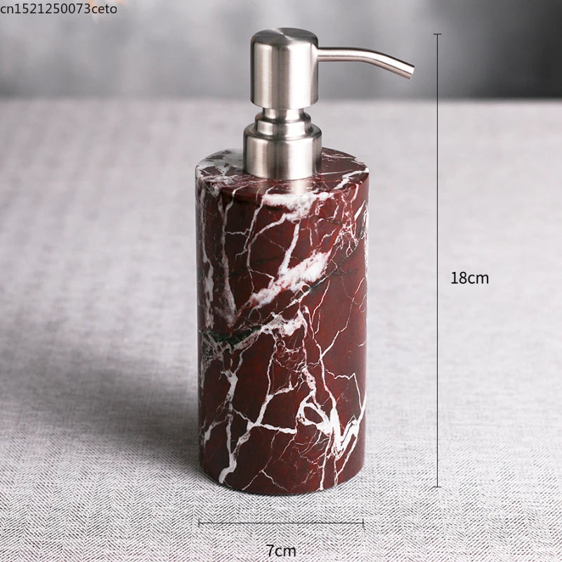 Natural Purple Red Marble Bathroom Lotion Bottle Toothbrush