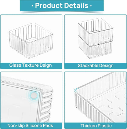 Clear Drawer Organizer Stackable Size Clear Makeup Drawer
