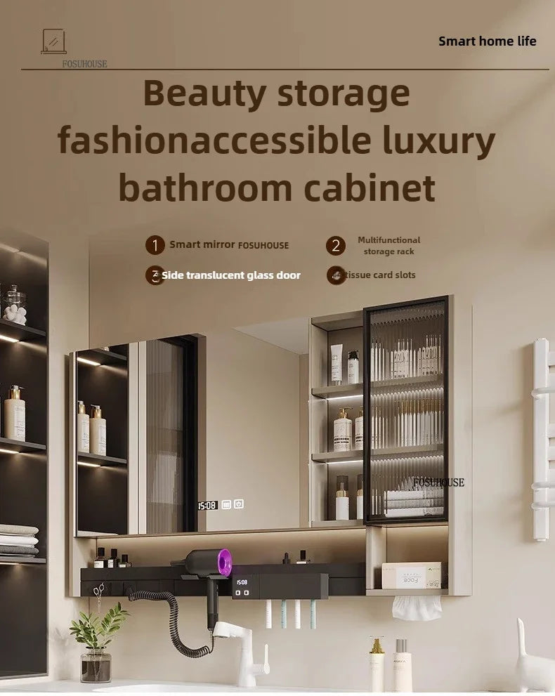 Smart Bathroom Mirror Storage Cabinet Light Bathroom Mirror