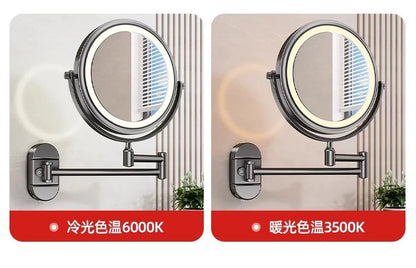 Rotatable Led Light Suction Cup Makeup Wall Mirror