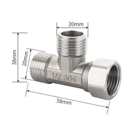 G1/2 Way T-Adapter Bathroom Shower Faucet Water Splitter