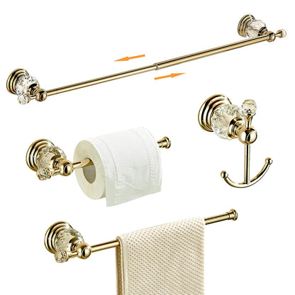 Ellen Golden Crystal Bathroom Hardware Adjust Towel Rack