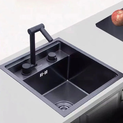 Black 304 Stainless Steel Sink Faucet Concealed Folding
