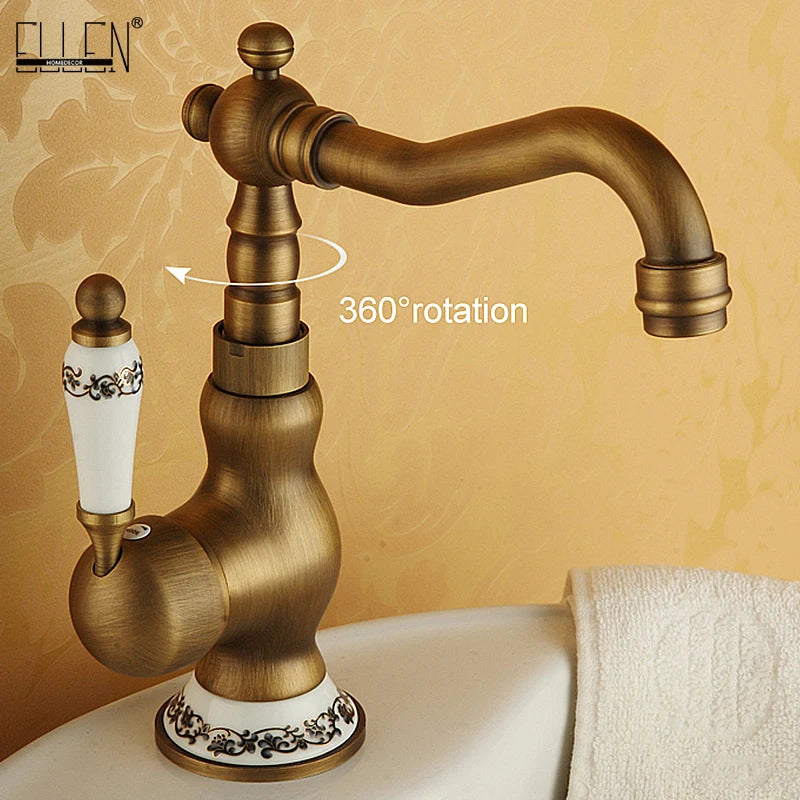 Bathroom Sink Faucet Antique Bronze Vessel Basin Faucet