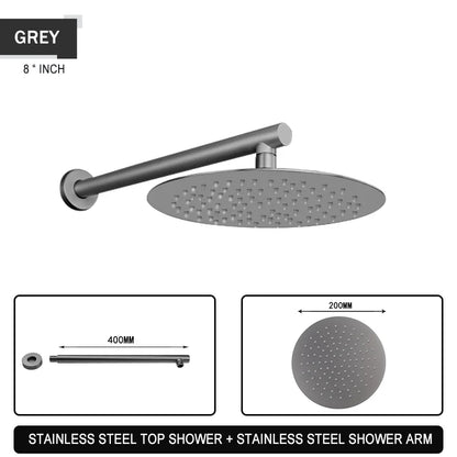 Brushed Gold Black Chrome Grey Overhead Shower Head