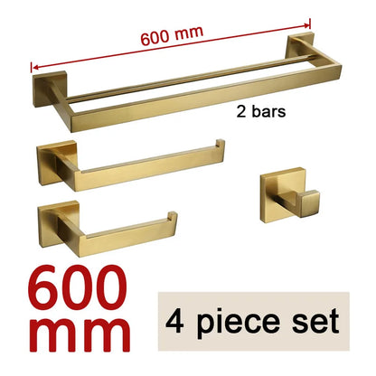 Gold Brushed Bathroom Hardware Towel Bar Rail Toilet