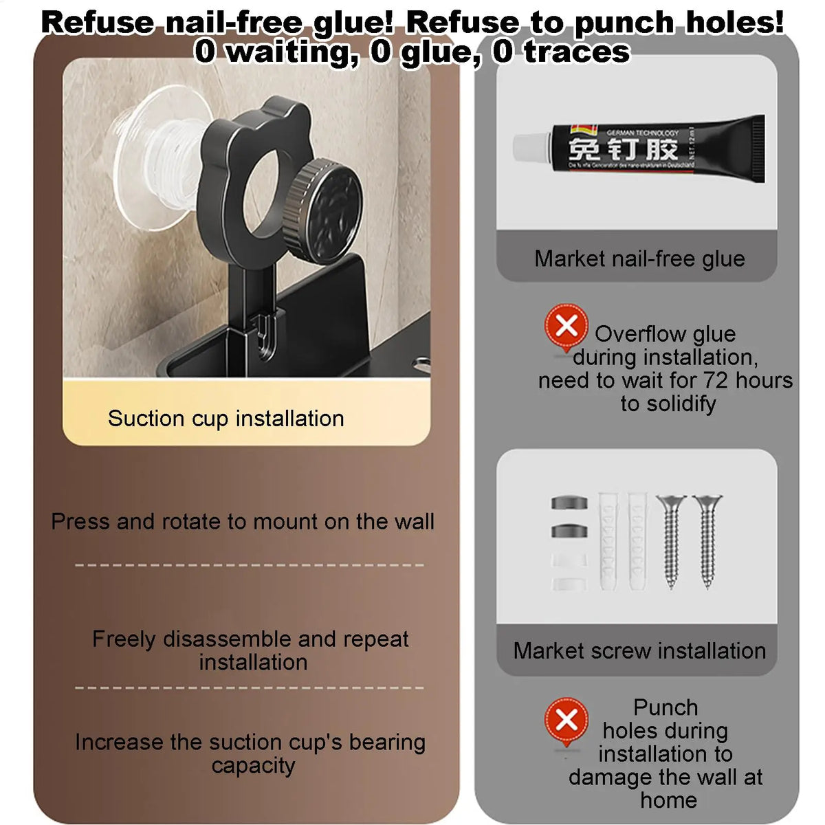 Cute Bear Suction Cup Shower Shelf Bathroom Shampoo