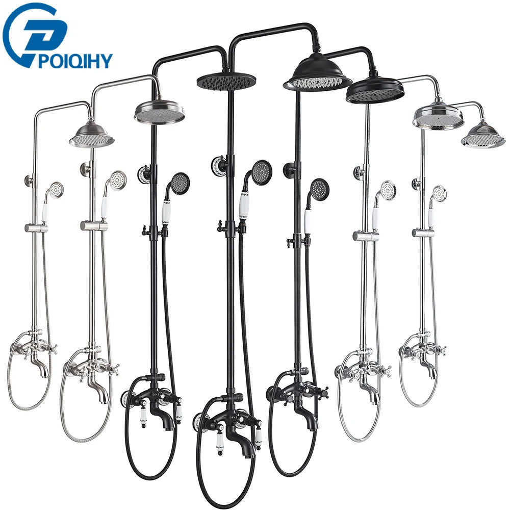 Bathroom Shower Faucet Brass Rainfall Shower Mixer Tap