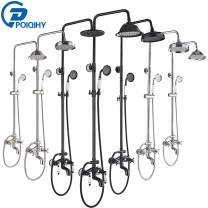 Bathroom Shower Faucet Brass Rainfall Shower Mixer Tap