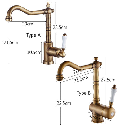 Brass Faucet Ceramic Handle Deck Mount Bathroom Basin