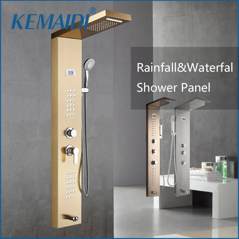 Kemaidi Shower Panel Tower Rainfall Waterfall Bathroom Shower