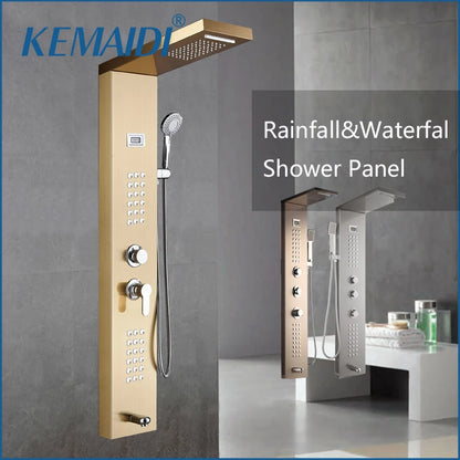 Kemaidi Shower Panel Tower Rainfall Waterfall Bathroom Shower