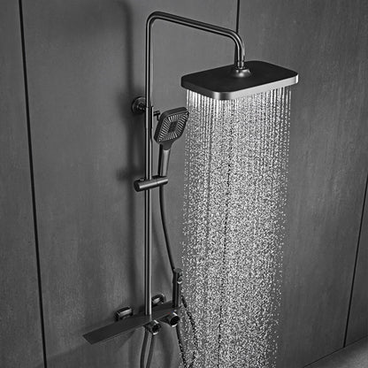 Luxury Gun Gray Brass Bathroom Shower System Digital