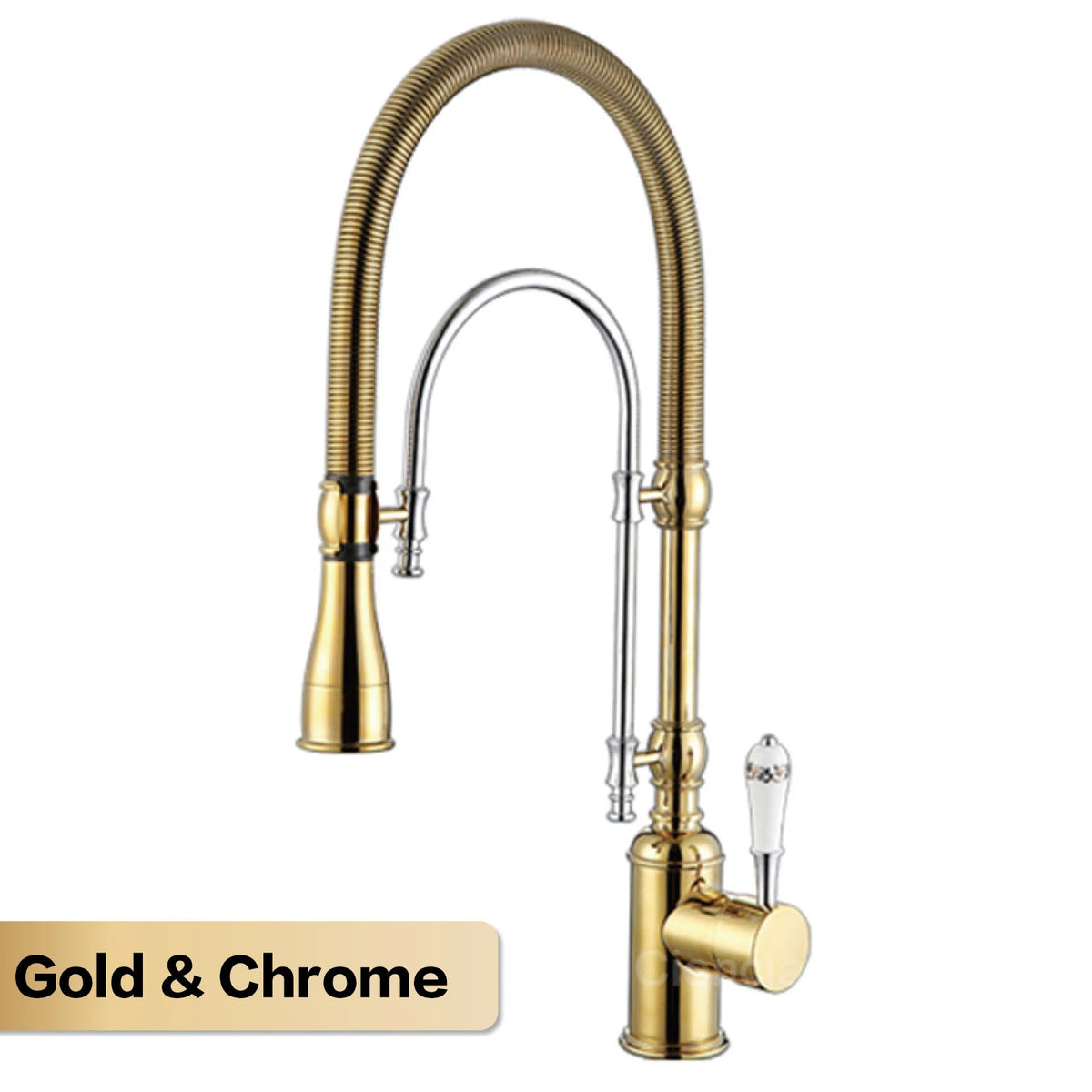 Aitana Luxury Golden Brass Faucet Retro Design Handle