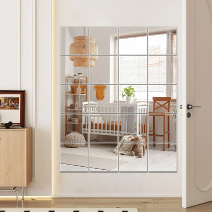 10/20/30pcs Mirror Wall Sticker Mirror Diy Square Decal