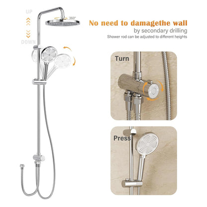 Bathroom Shower System Stainless Steel Showers Faucet Shelf