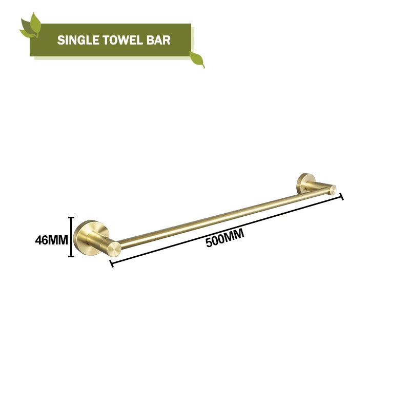 Brushed Gold Wall Mount Shelf Toilet Bath Hardware