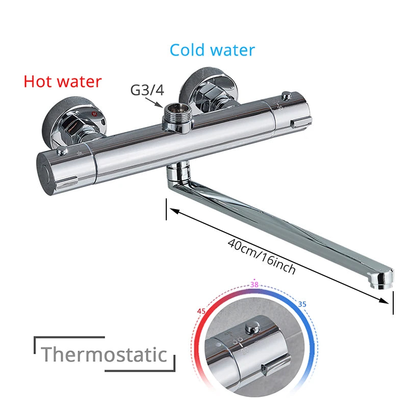 Chrome Thermostatic Shower Faucets Bathroom Thermostatic Mixer