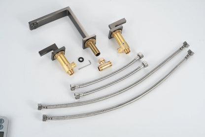 Brushed Gold Basin Faucet Total Brass Black Bathroom