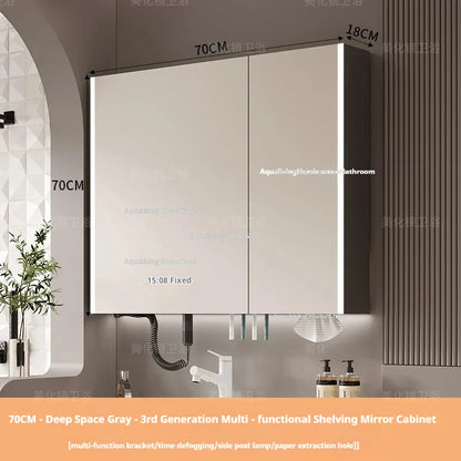 Modern Smart Bathroom Mirror Cabinet Wall-Mounted Vanity Mirror
