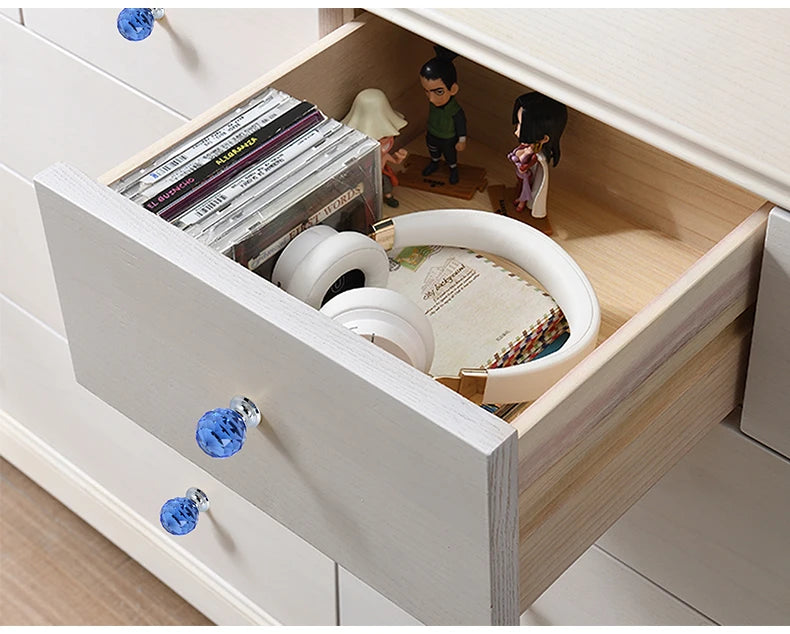 Colorful Crystal Glass Ball Pulls Knobs Wardrobe Door