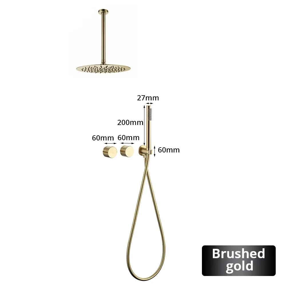 Ceiling Arm Shower Faucet Ways Bathroom Tap Embedded